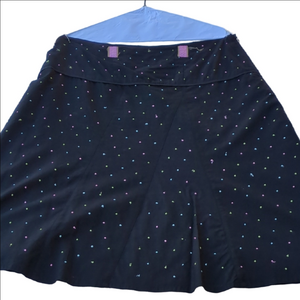 Autograph Black Skirt with Colorful Dots. Vintage, Size 8
